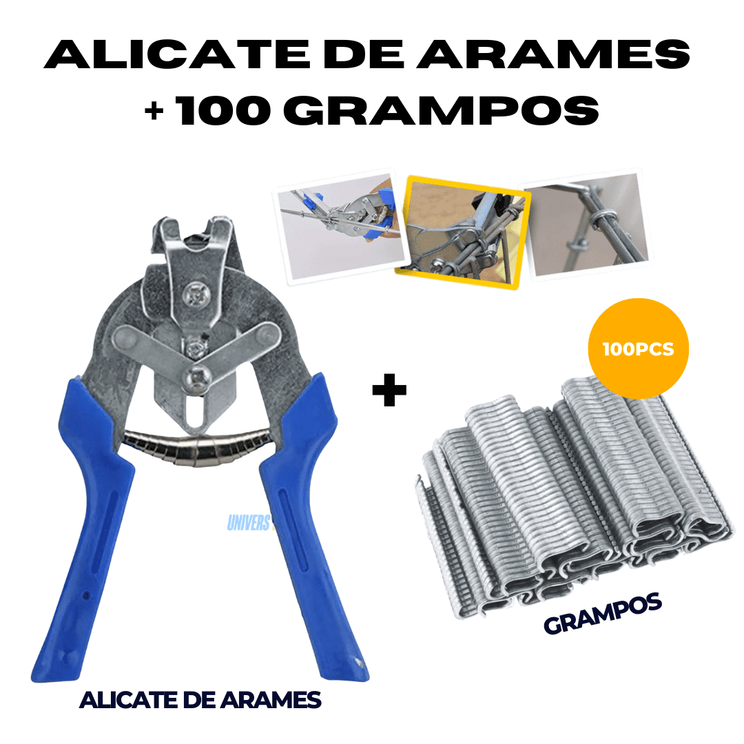 Kit Alicate PlierMax para Cercas – 600 Grampos e Aço Galvanizado Resistente - LojaFerru