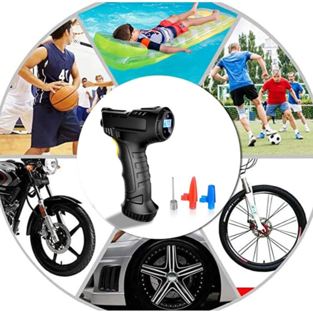 Calibrador De Pneus Digital Portátil + 3 Bicos Diferentes - LojaFerru