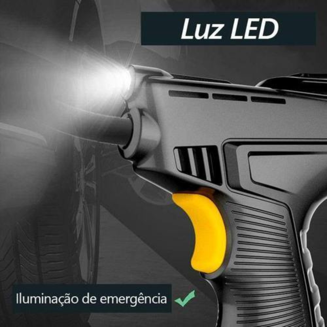 Calibrador De Pneus Digital Portátil + 3 Bicos Diferentes - LojaFerru