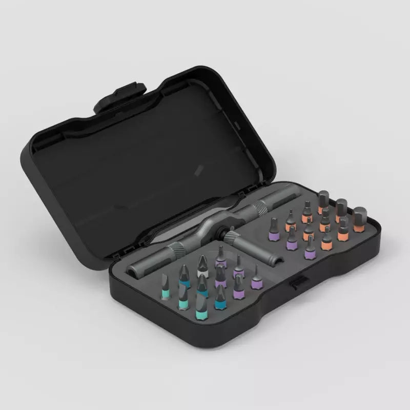 Kit Chave de Fenda com Catraca 24-em-1 – Bits Intercambiáveis e Catraca Reversível - LojaFerru