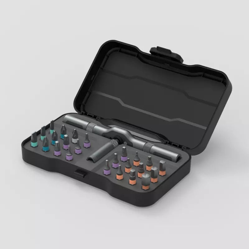 Kit Chave de Fenda com Catraca 24-em-1 – Bits Intercambiáveis e Catraca Reversível - LojaFerru