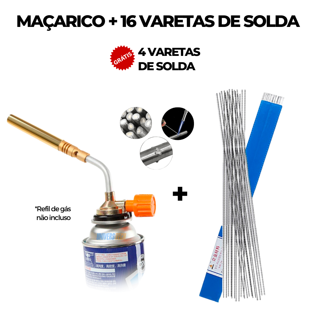 Kit de Solda Profissional PowerMax 4.0 com Maçarico e Brindes Exclusivos - LojaFerru