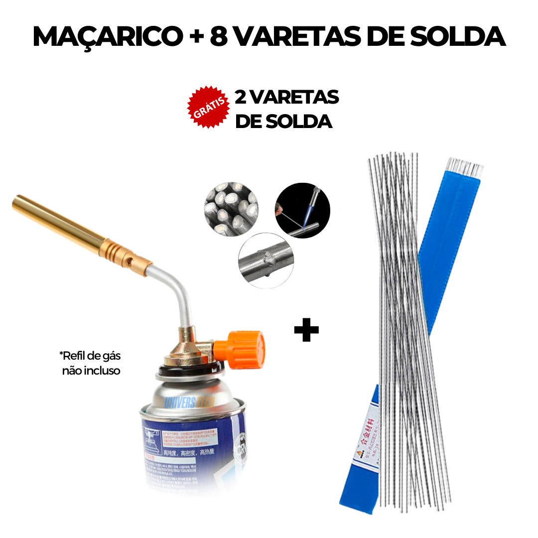 Kit de Solda Profissional PowerMax 4.0 com Maçarico e Brindes Exclusivos - LojaFerru