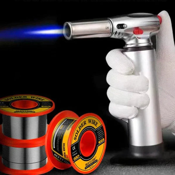Kit de Solda Profissional WeldMaster – Maçarico Portátil Antivento + 39 Varetas - LojaFerru