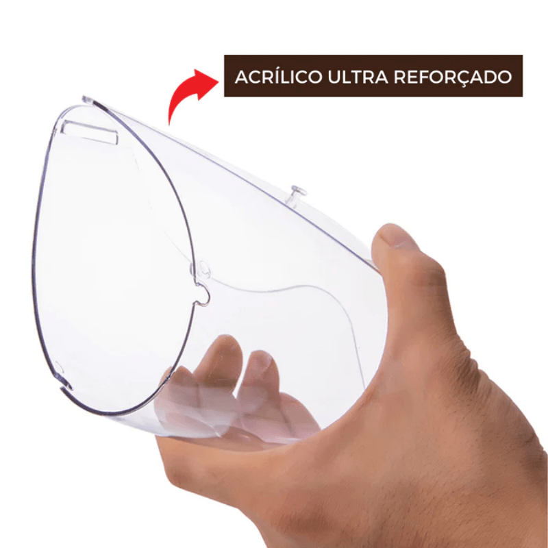 Máscara Facial FaceGuard – Acrílico Reforçado, Visão Perfeita e Conforto Prolongado - LojaFerru