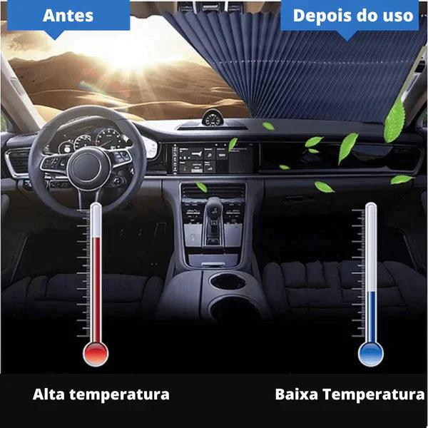 Para-Sol Retrátil UV para Para-brisa – Resfria, Bloqueia 99% UV - LojaFerru