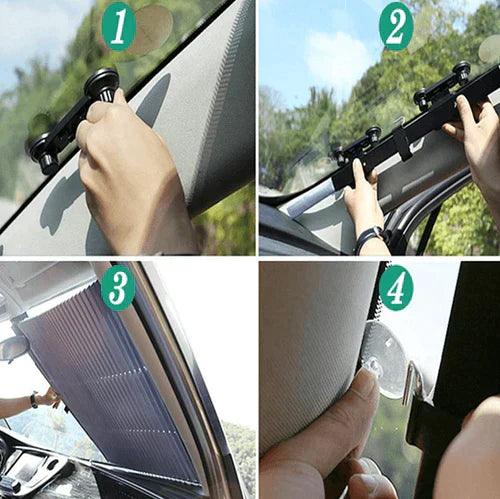 Para-Sol Retrátil UV para Para-brisa – Resfria, Bloqueia 99% UV - LojaFerru