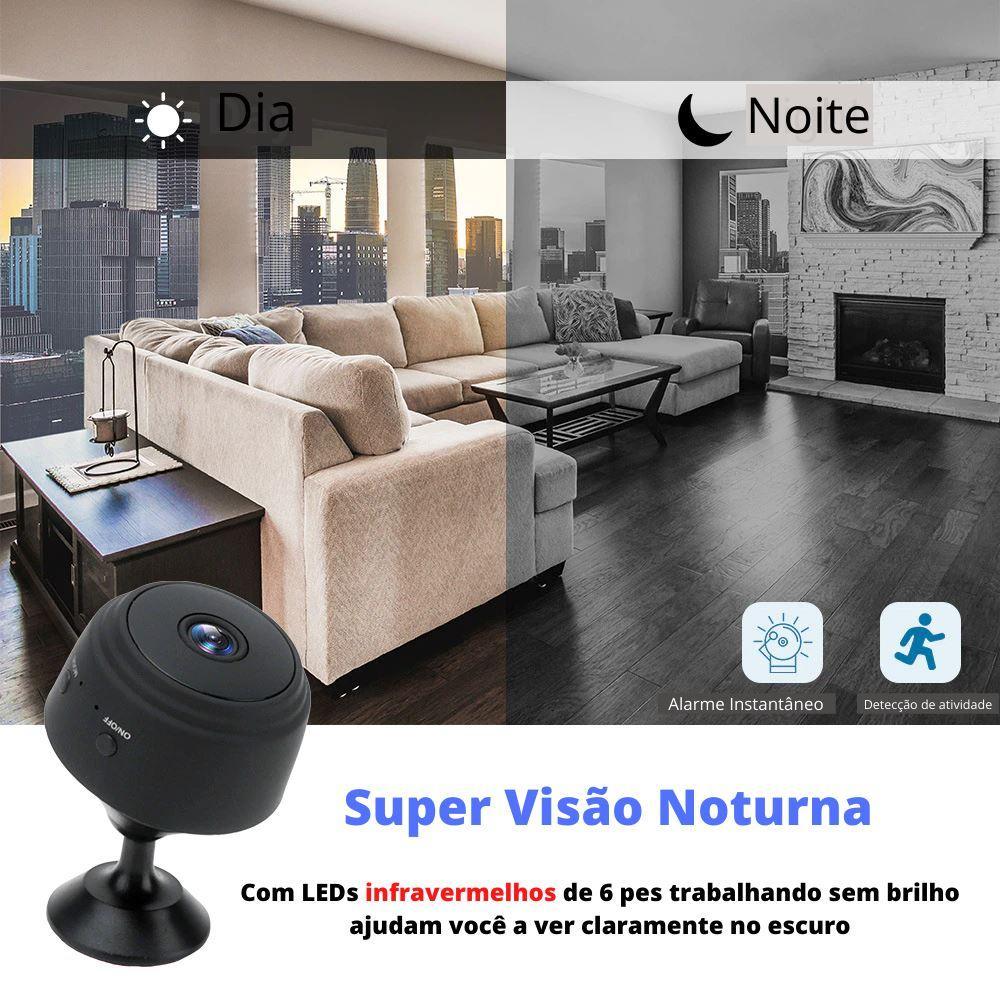 Mini Câmera de Segurança Full HD - WiFi - LojaFerru