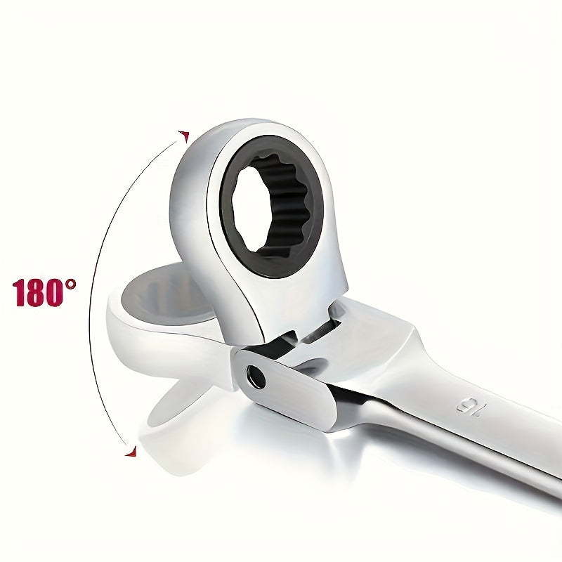 Chave de Catraca Cromo-Vanádio 180° – 72 Dentes, Cabeça Dupla, Design Slim - LojaFerru