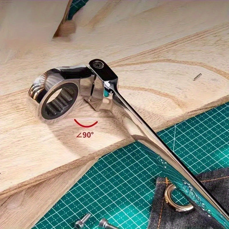 Chave de Catraca Cromo-Vanádio 180° – 72 Dentes, Cabeça Dupla, Design Slim - LojaFerru