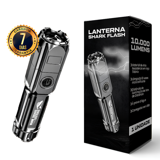 Lanterna Tática Shark – 2 Unidades, Alcance de 500 m e Zoom Ajustável - LojaFerru