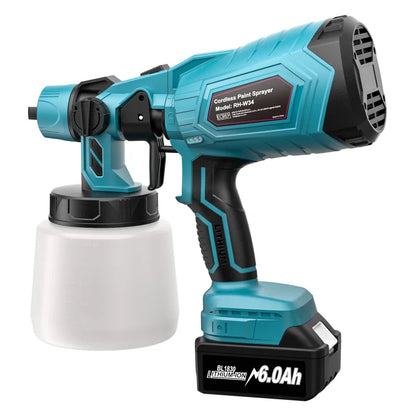 Pistola de Pintura Elétrica Sem Fio Spray Max – 42 000 RPM, Reservatório 1 L - LojaFerru