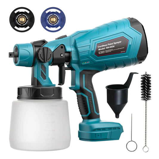 Pistola de Pintura Elétrica Sem Fio Spray Max – 42 000 RPM, Reservatório 1 L - LojaFerru