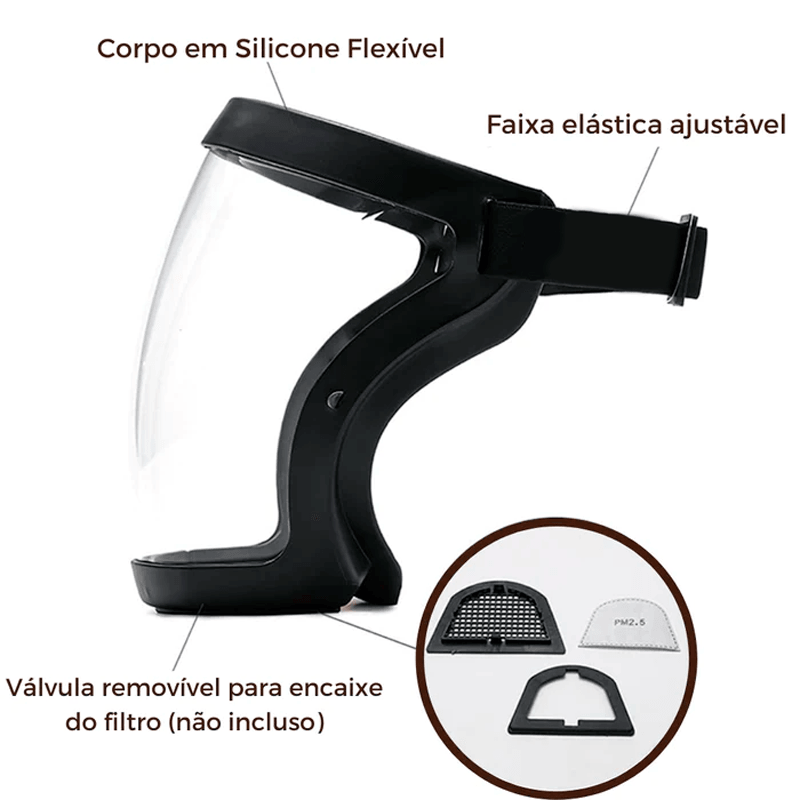 Máscara Facial FaceGuard – Acrílico Reforçado, Visão Perfeita e Conforto Prolongado - LojaFerru