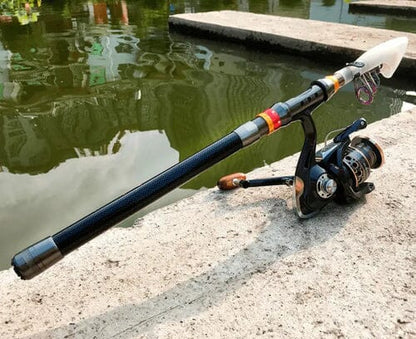 Vara de Pesca Telescópica Carbono – Leve, Compacta e Portátil - LojaFerru