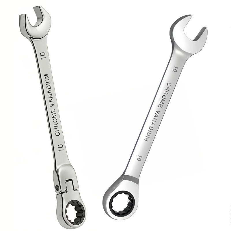 Chave de Catraca Cromo-Vanádio 180° – 72 Dentes, Cabeça Dupla, Design Slim - LojaFerru